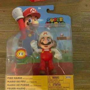 NEW Wave 21 FIRE MARIO WITH FIRE BALL Jakks World of Nintendo 4 Inch  Figure